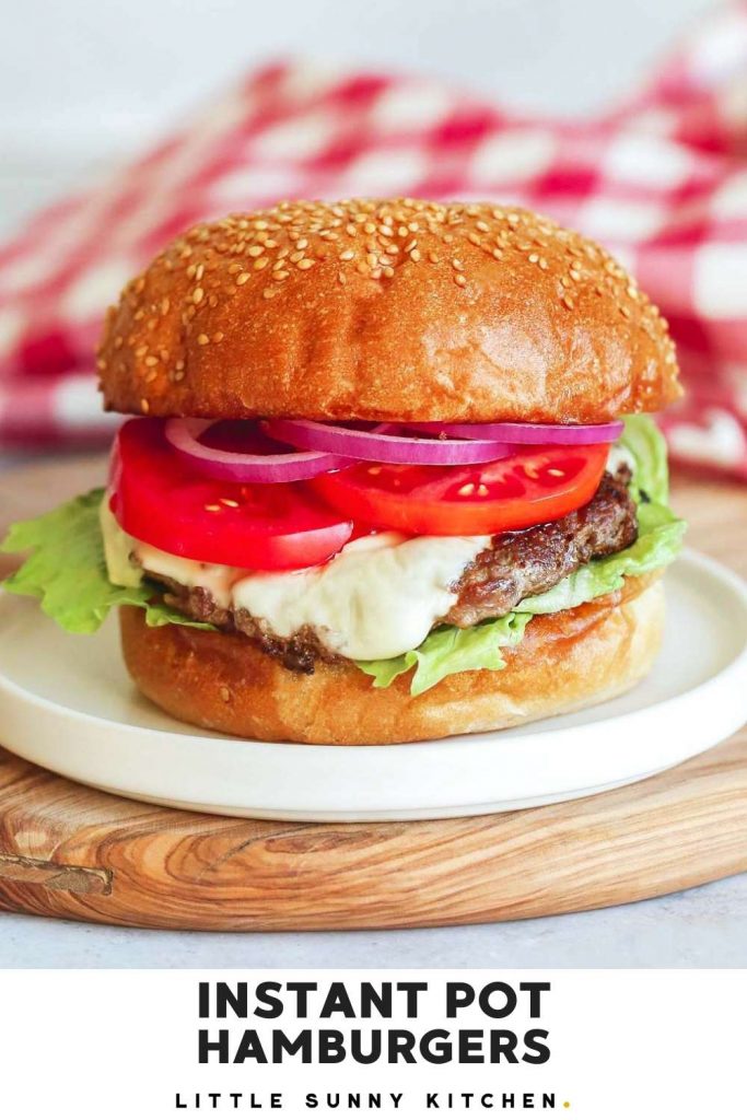 Instant Pot Hamburgers pinnable image